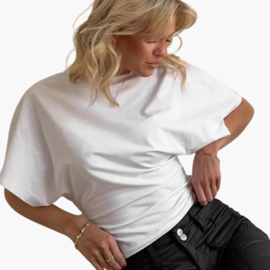 Solid Gray Cropped O-Neck T-Shirt