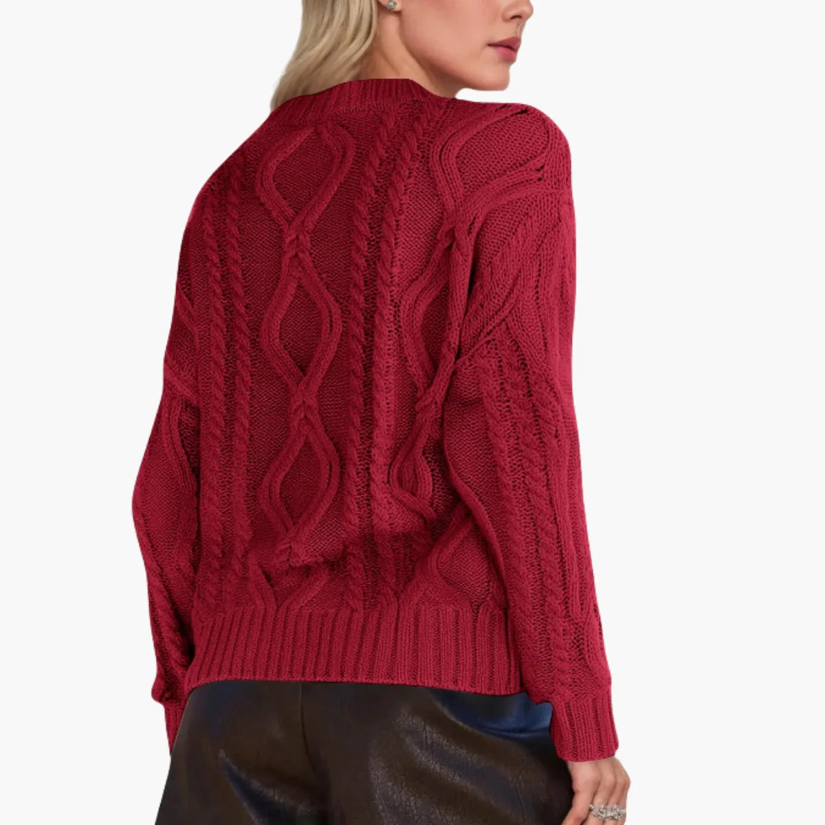 Winter Cable Knit Pullover Sweater