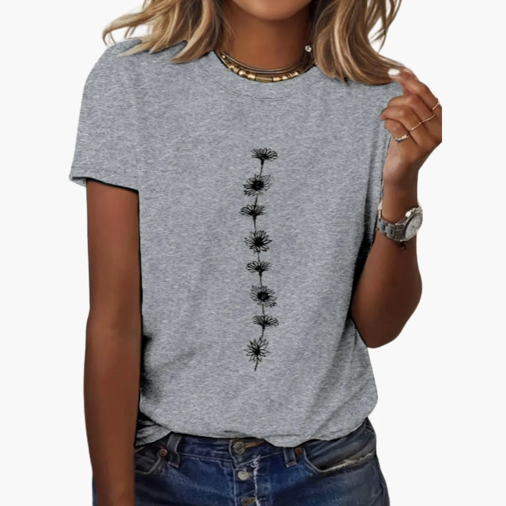 Sunflower Print Casual T-Shirt