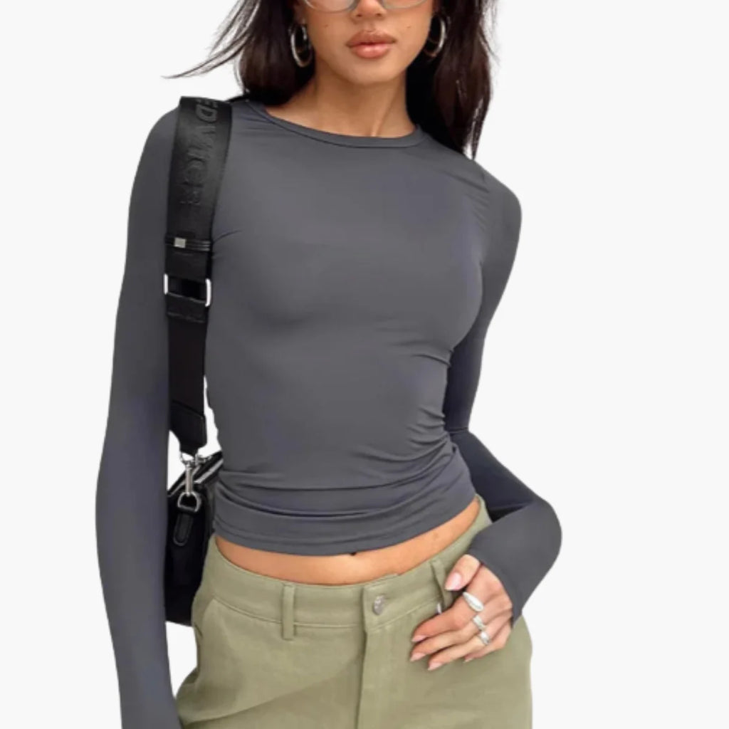 Solid Slim Fit Long Sleeve Tee