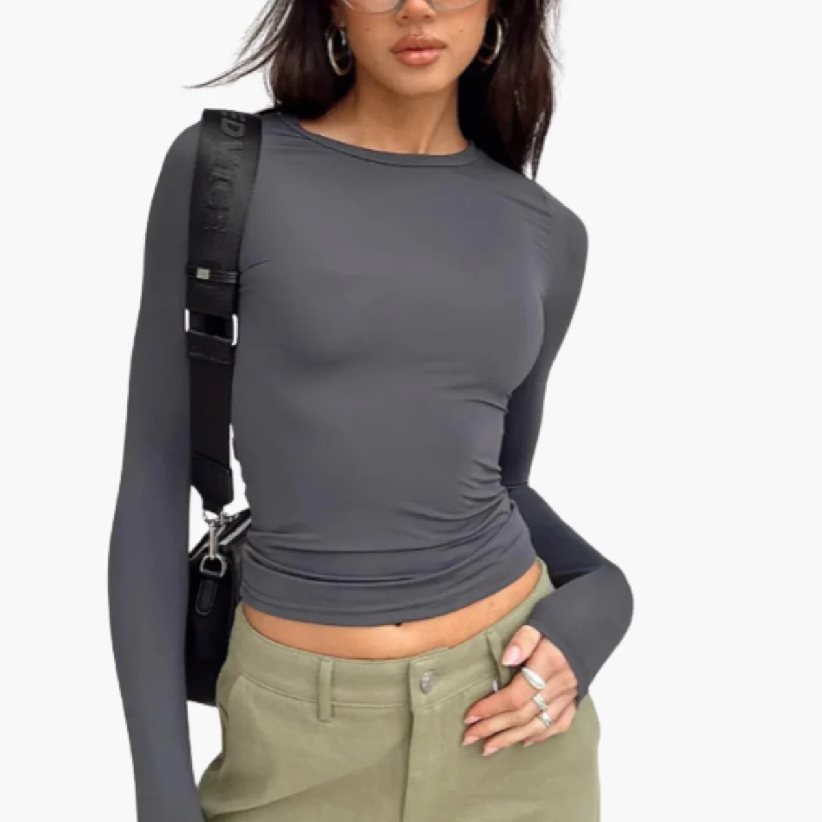 Solid Slim Fit Long Sleeve Tee