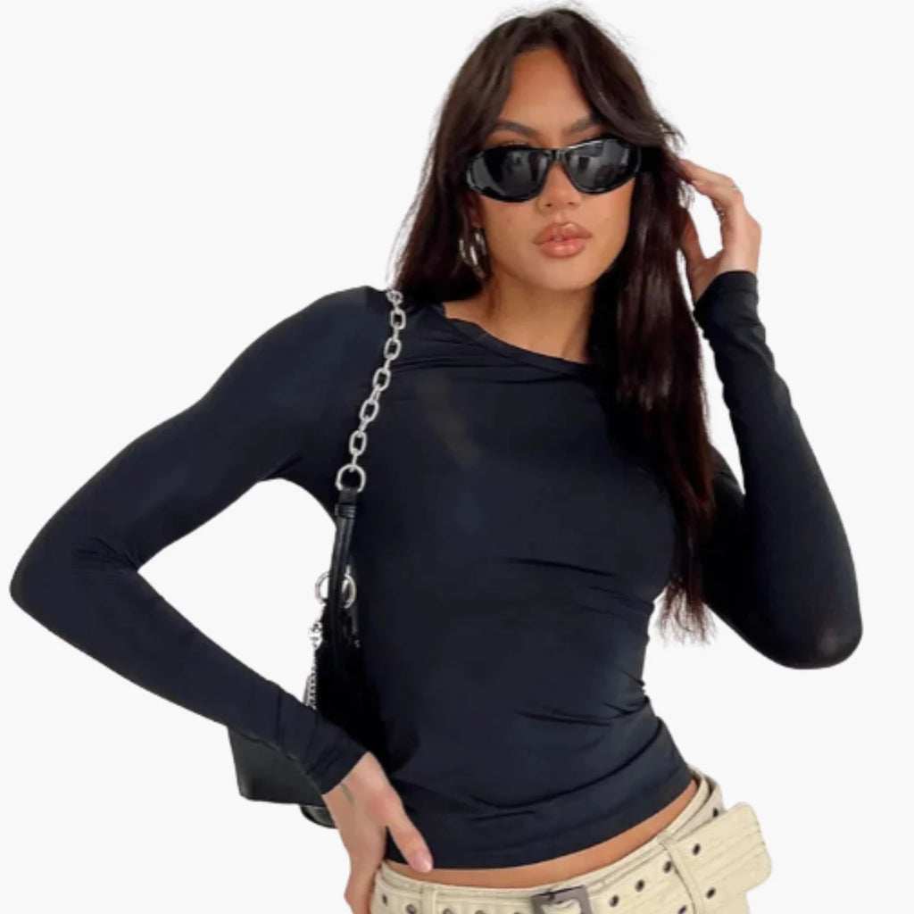 Solid Slim Fit Long Sleeve Tee