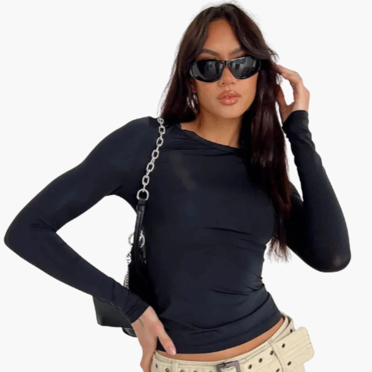 Solid Slim Fit Long Sleeve Tee