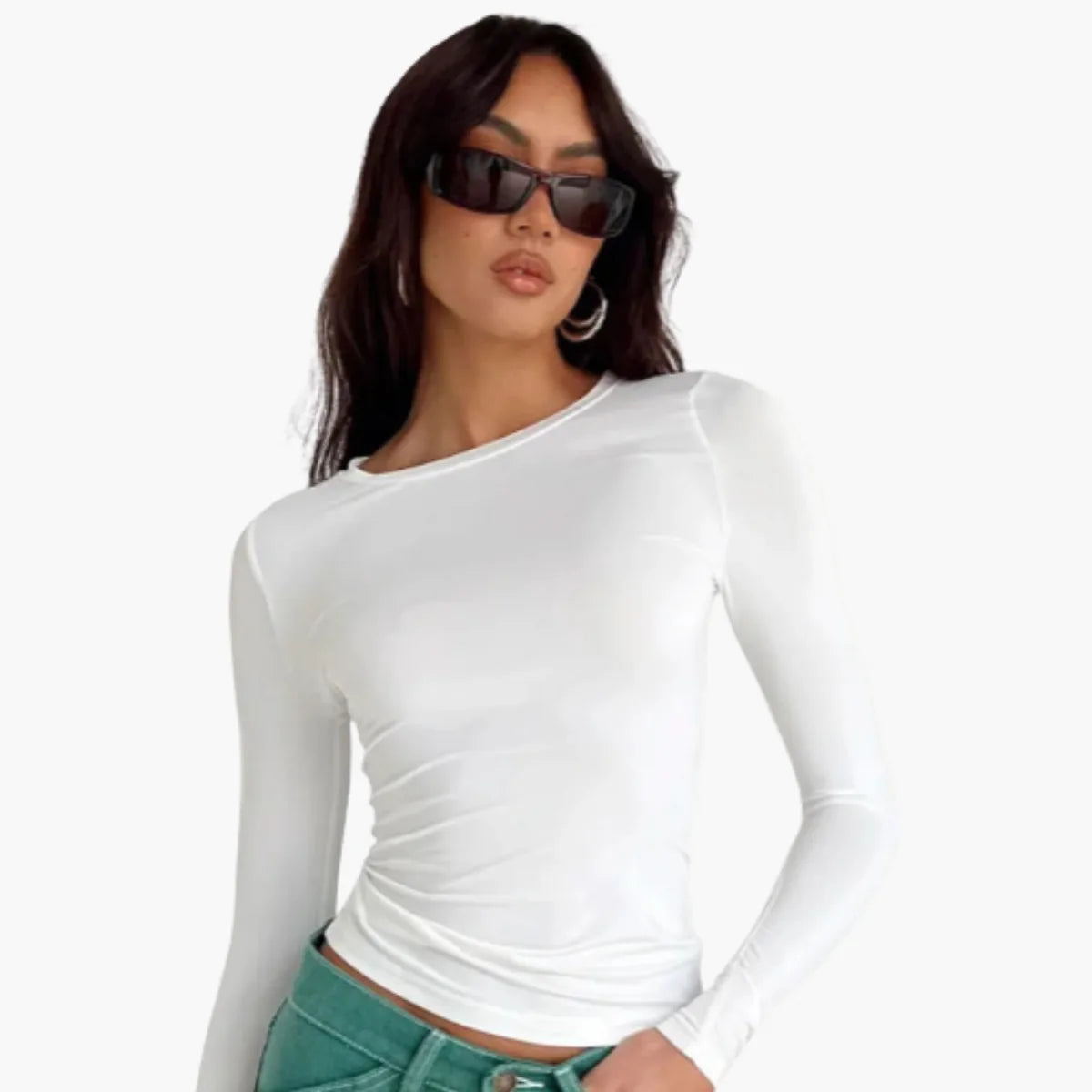 Solid Slim Fit Long Sleeve Tee