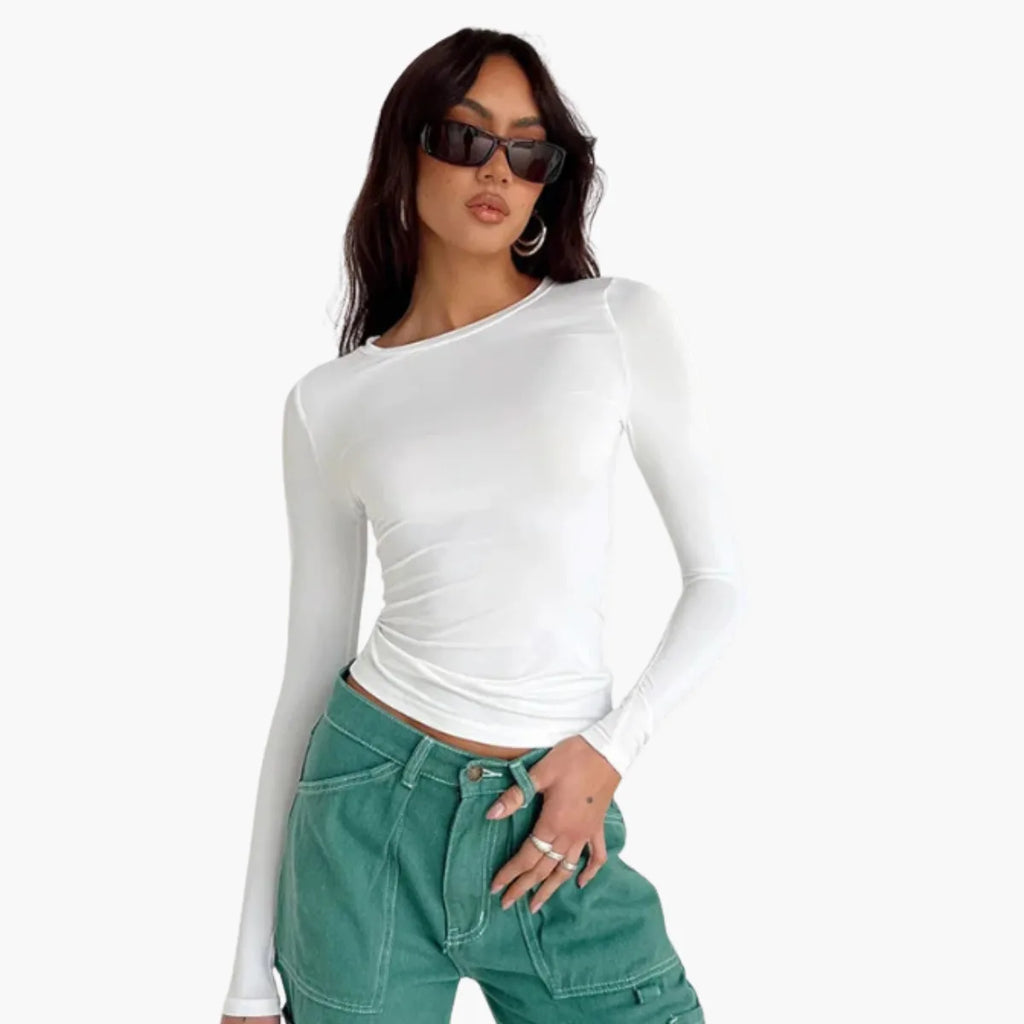 Solid Slim Fit Long Sleeve Tee