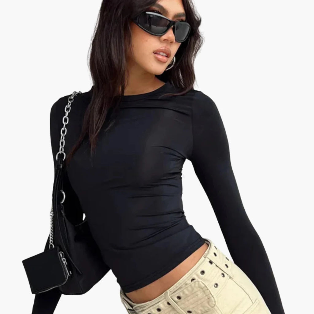 Solid Slim Fit Long Sleeve Tee