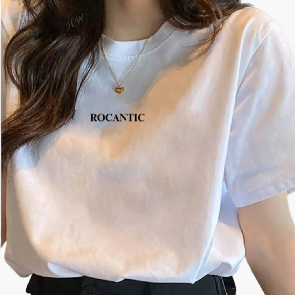 Casual Letter Print Tee – Short Sleeve