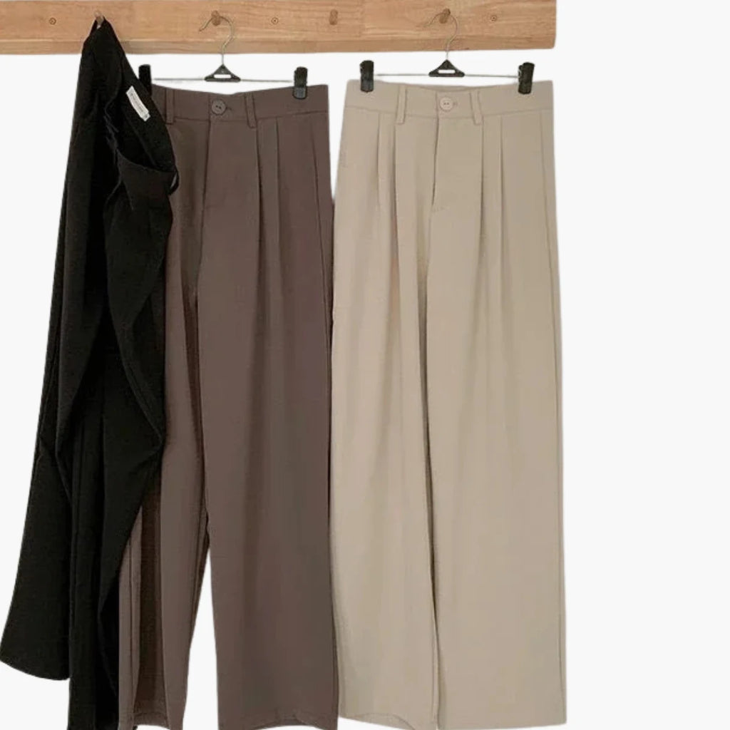 High Waist Straight Office Pants
