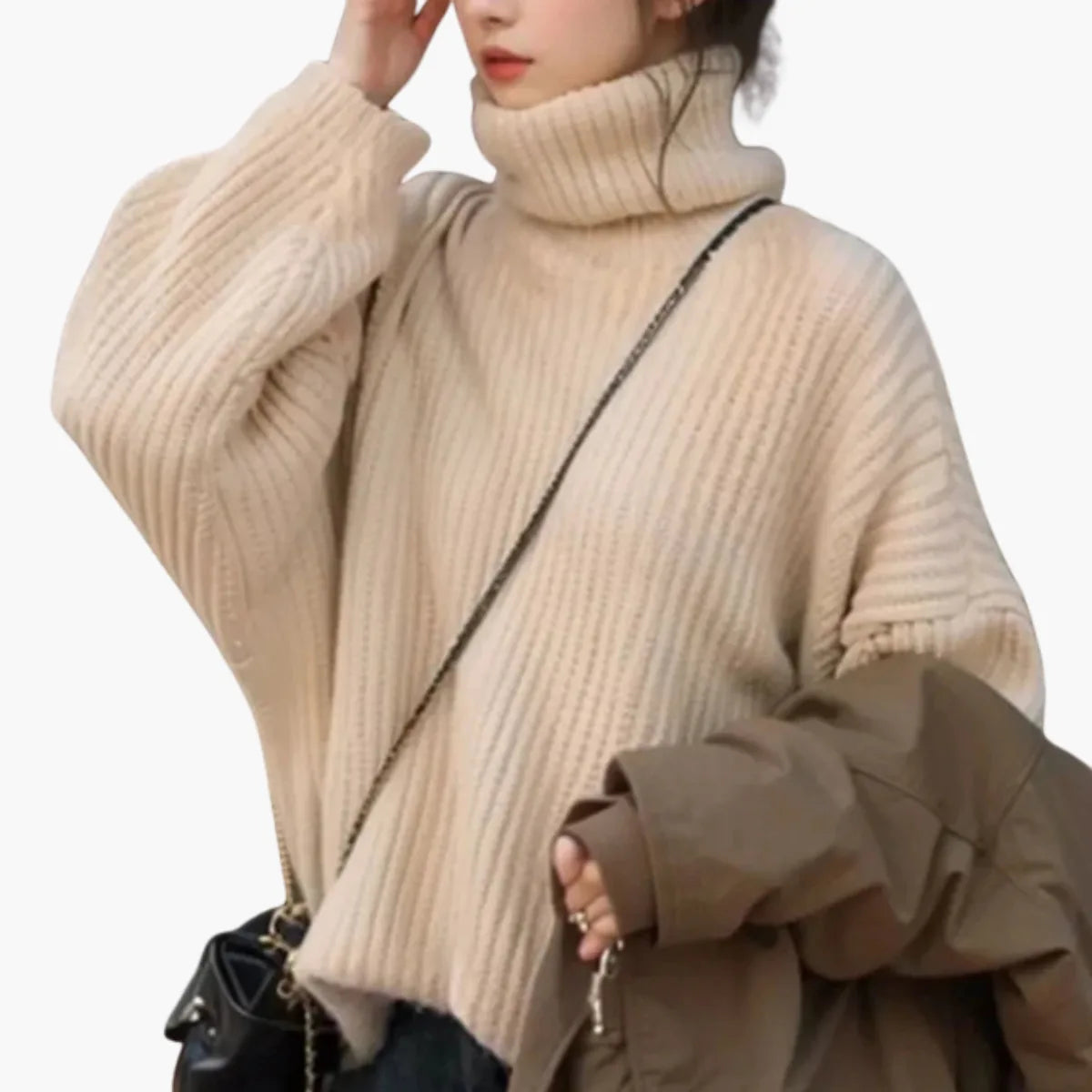 High Collar Knit Sweater