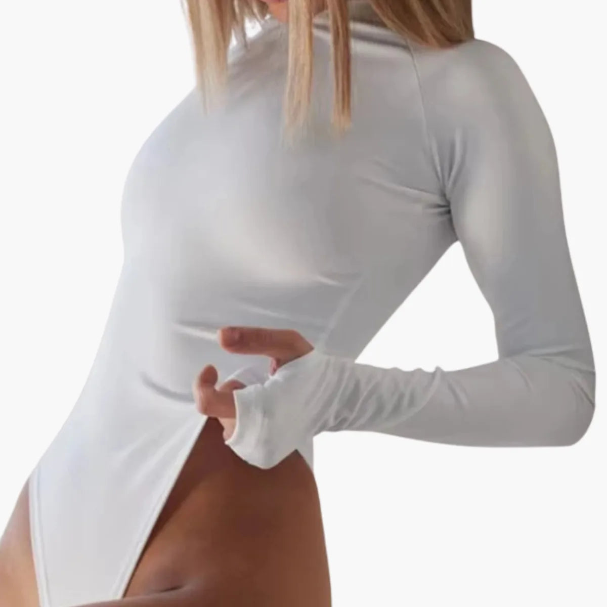 Slim Fit High Waist Long Sleeve Bodysuit