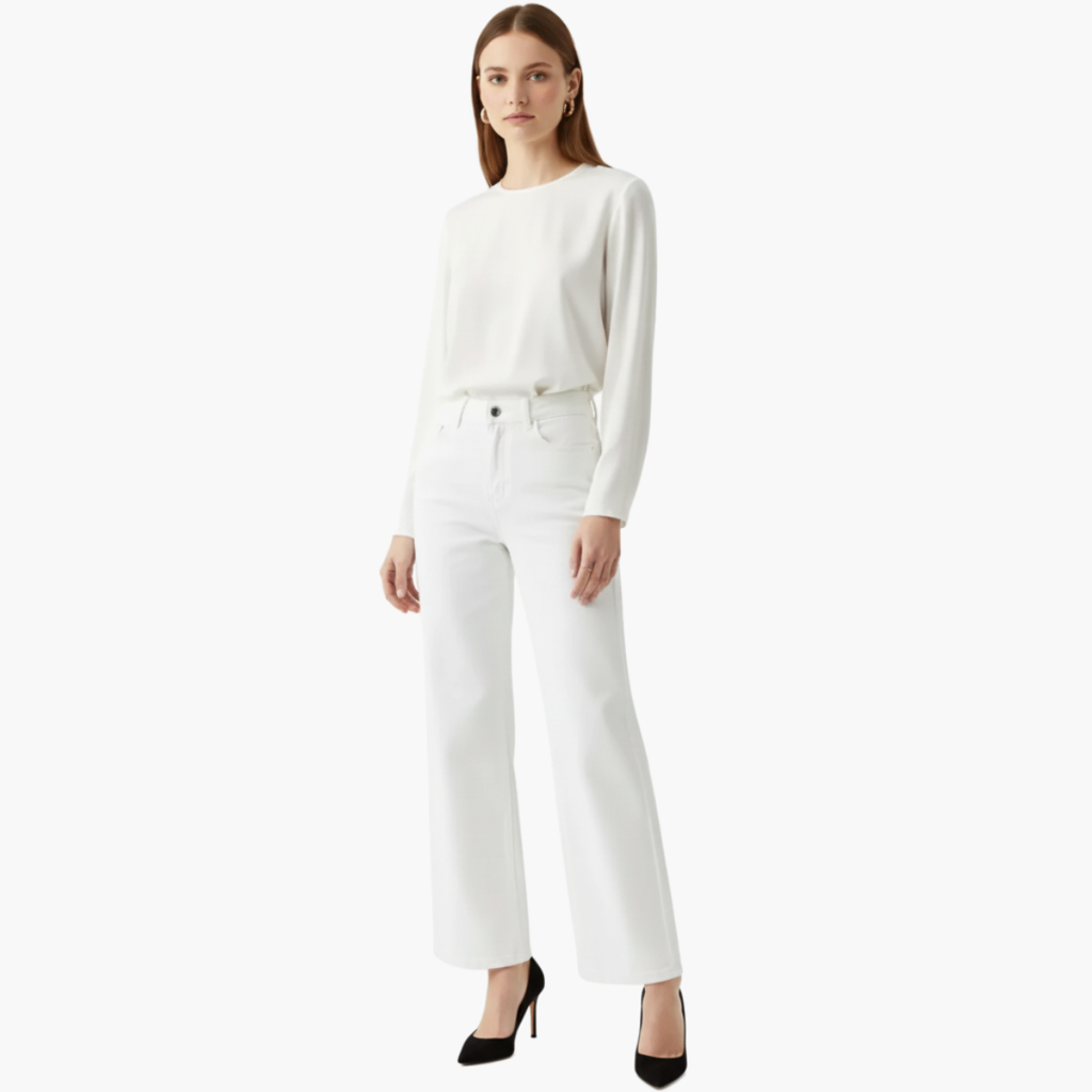 Minimalist High Waist Wide Leg Denim Jeans