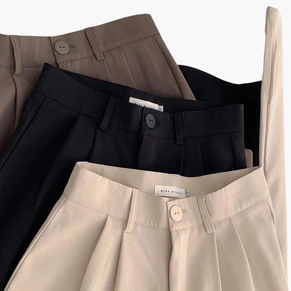 High Waist Straight Office Pants