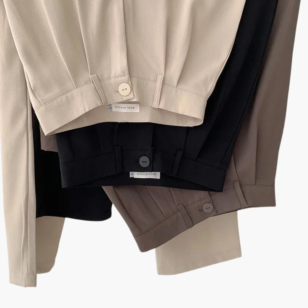 High Waist Straight Office Pants