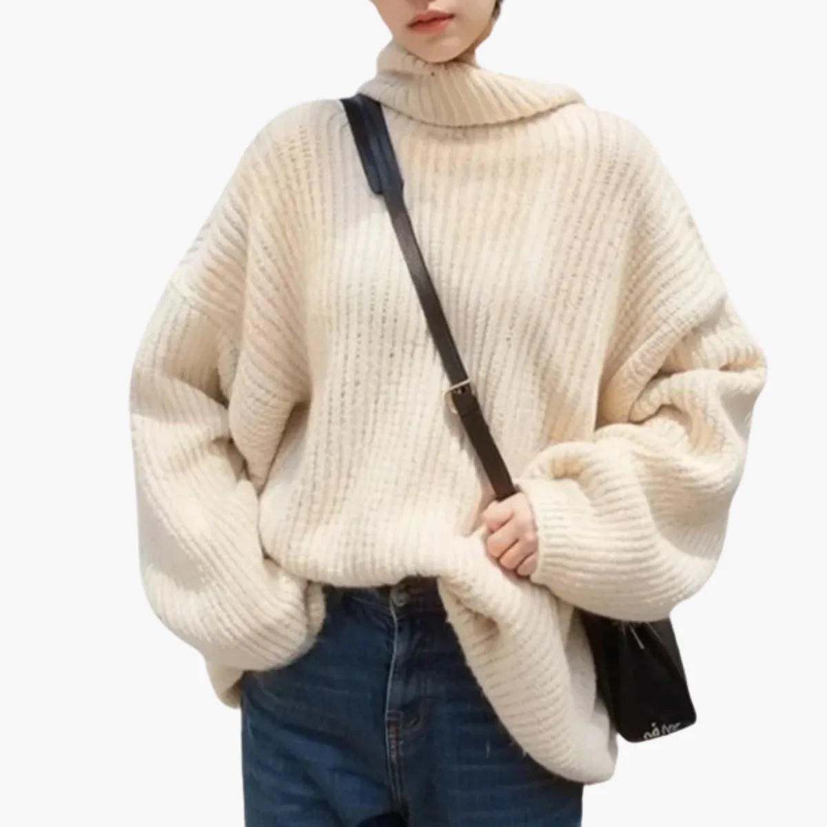 High Collar Knit Sweater