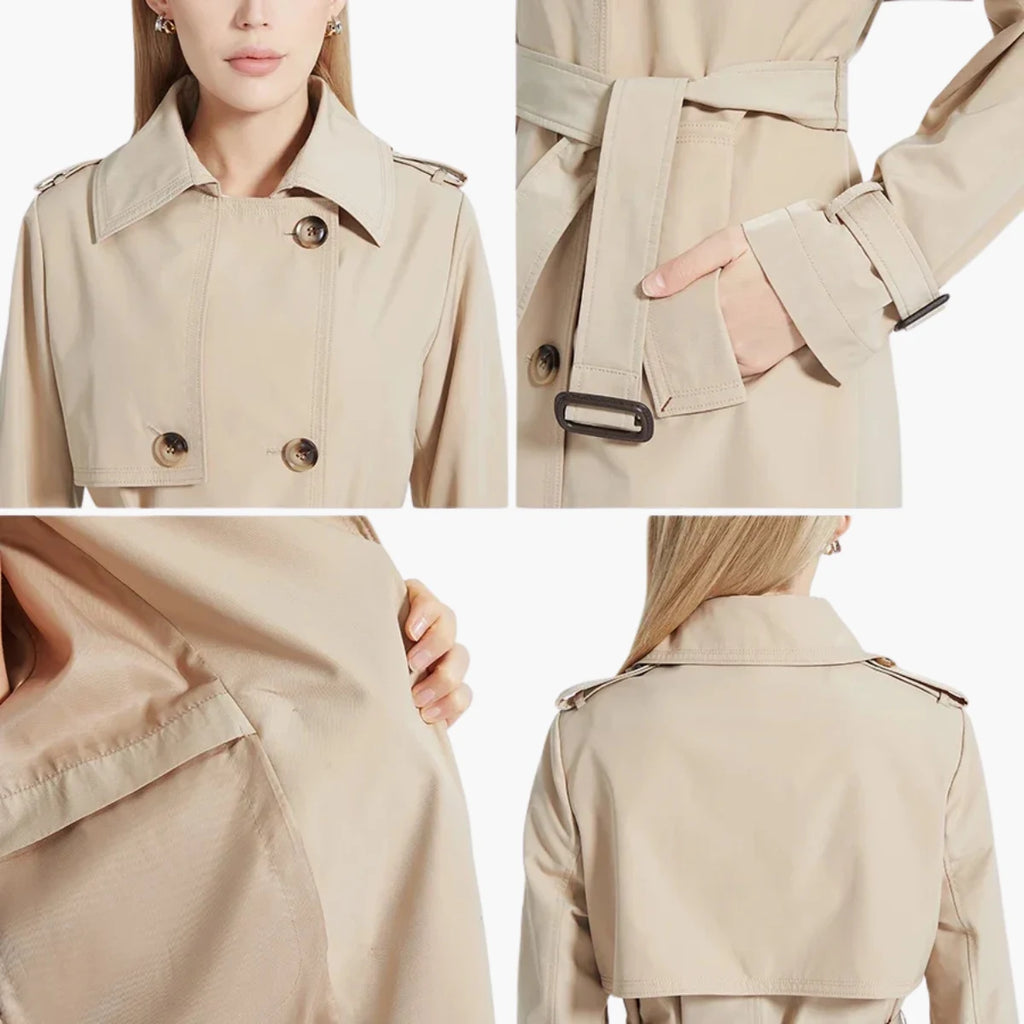 Structured Belted Long Trench Coat
