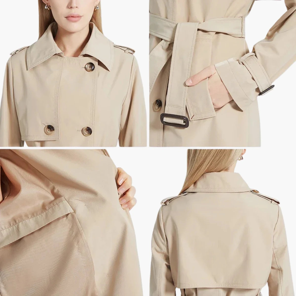 Structured Belted Long Trench Coat