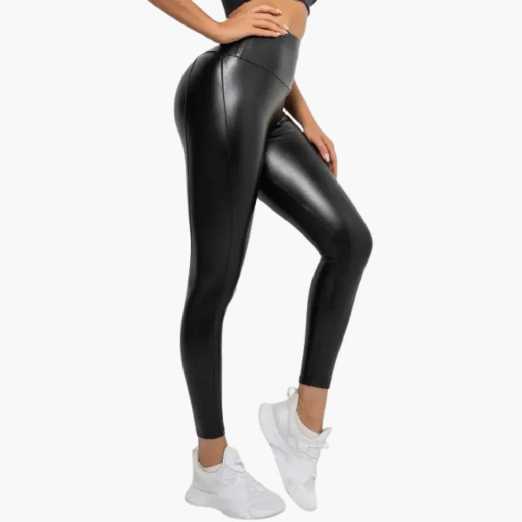 High-Waist Leather Leggings