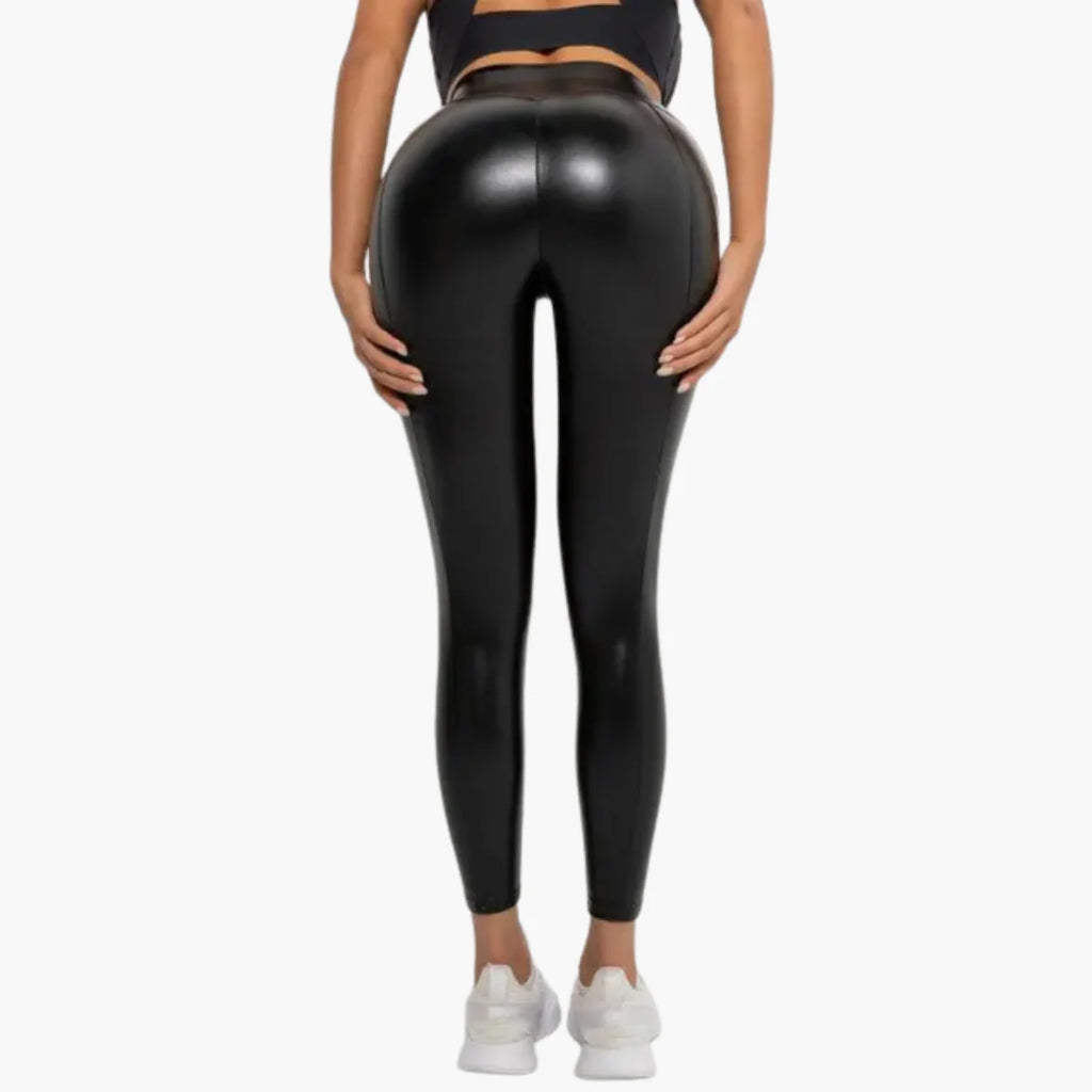 High-Waist Leather Leggings