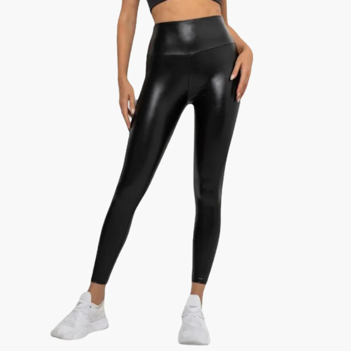 High-Waist Leather Leggings