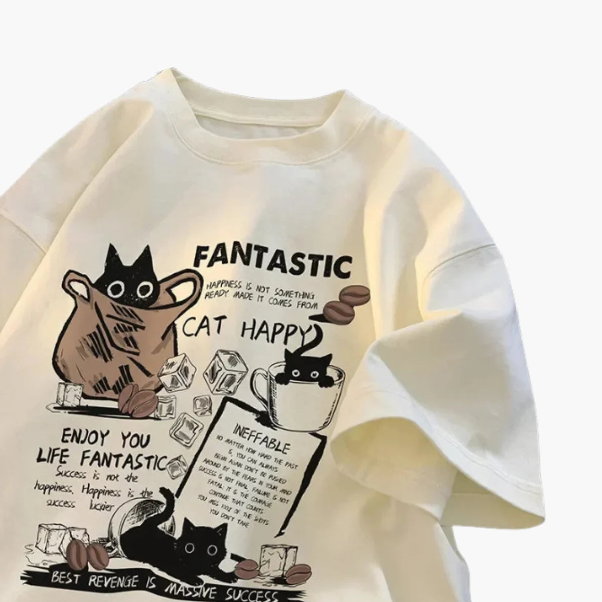 Cartoon Cat Oversized T-Shirt