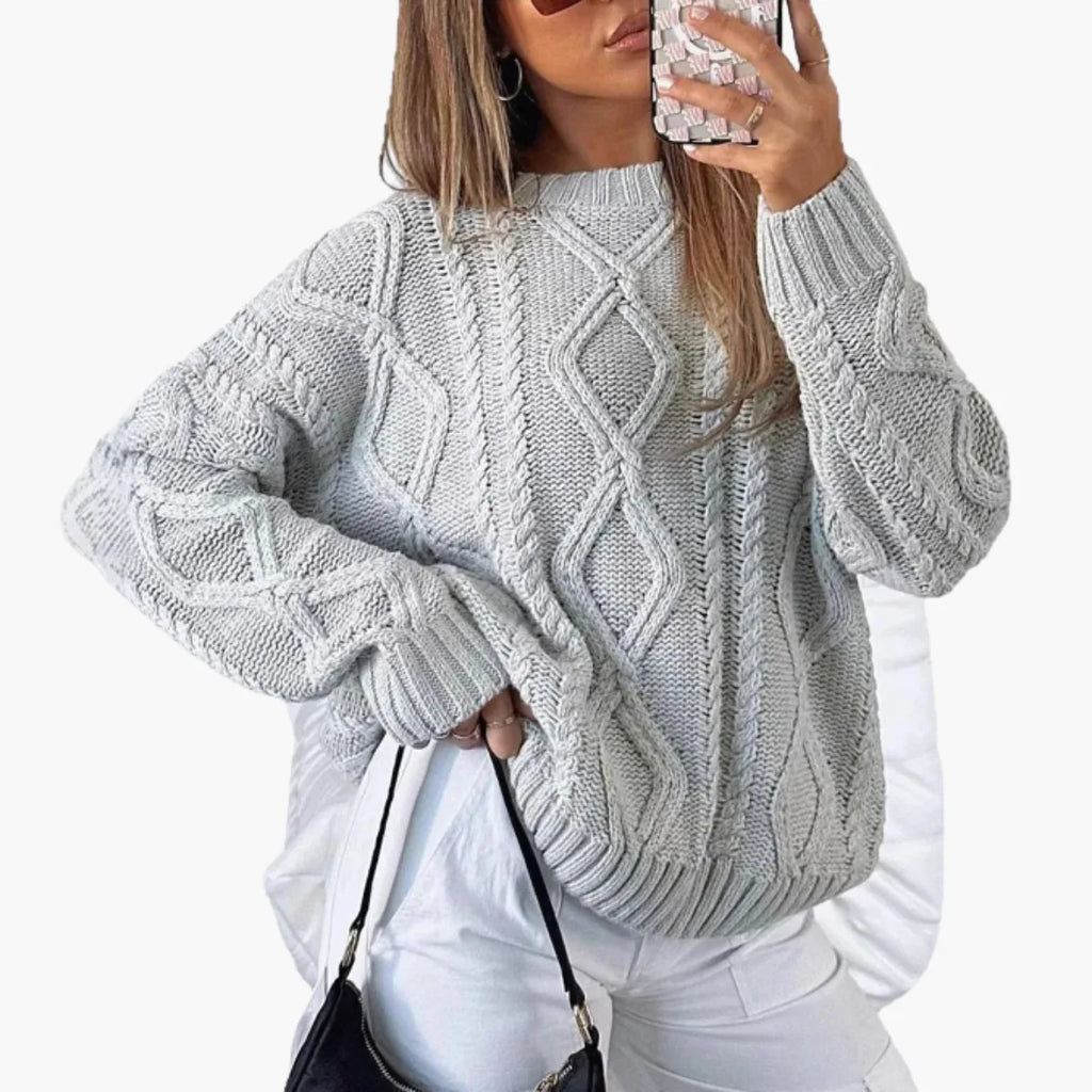 Winter Cable Knit Pullover Sweater