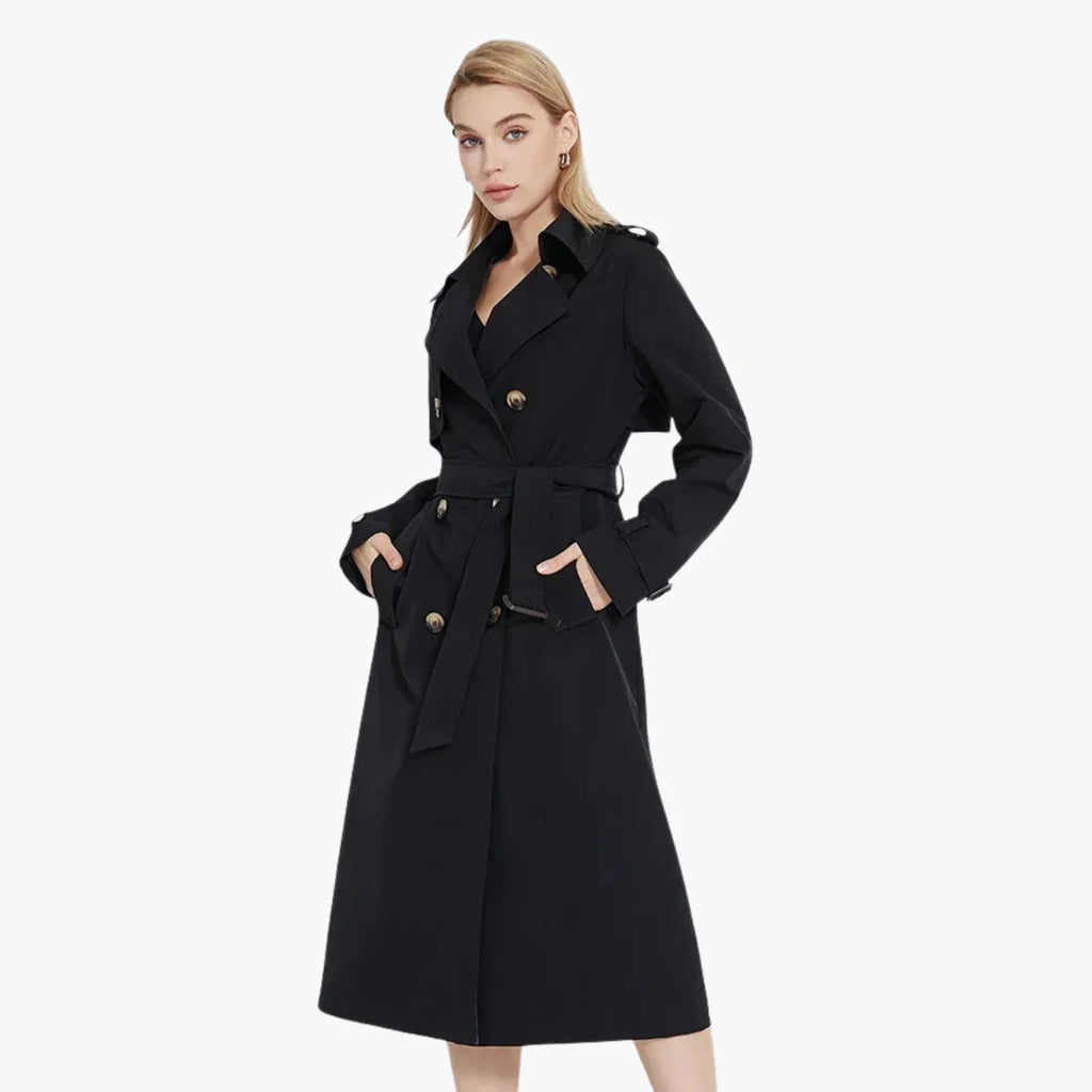 Structured Belted Long Trench Coat
