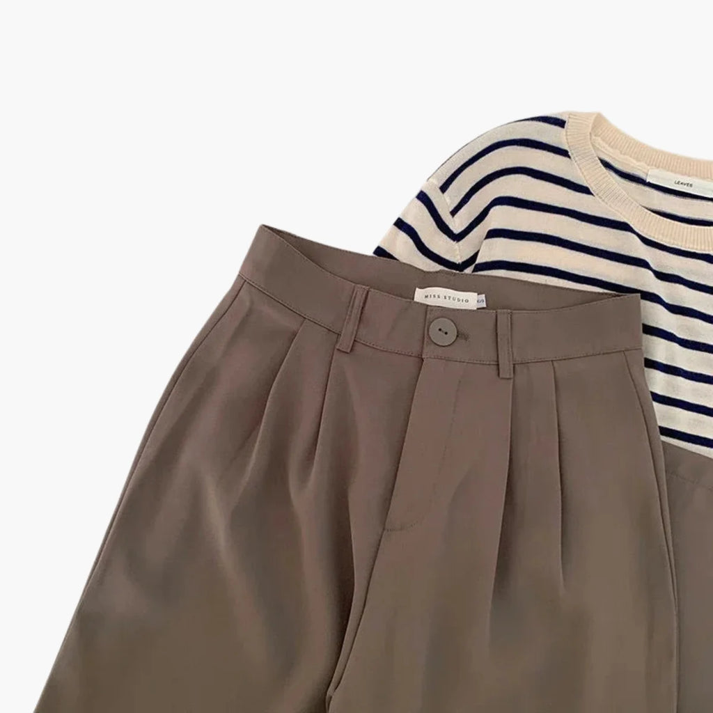 High Waist Straight Office Pants