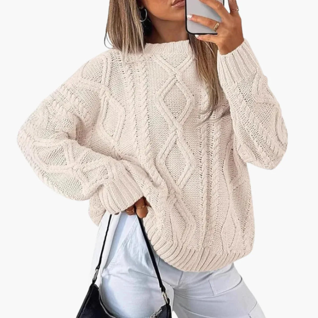 Winter Cable Knit Pullover Sweater