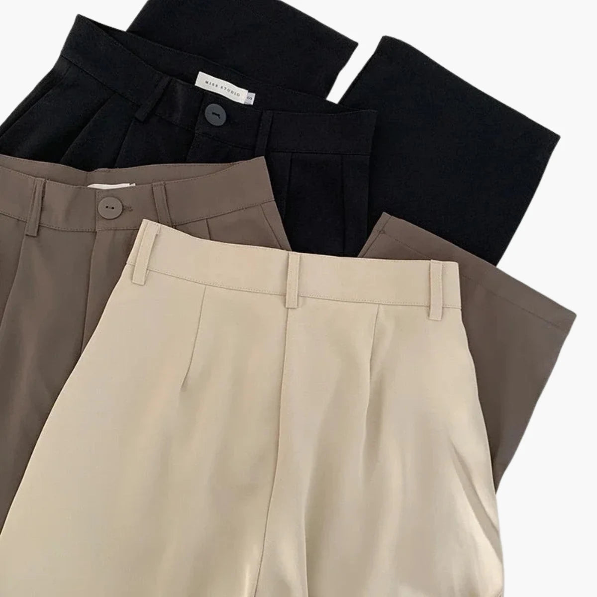 High Waist Straight Office Pants