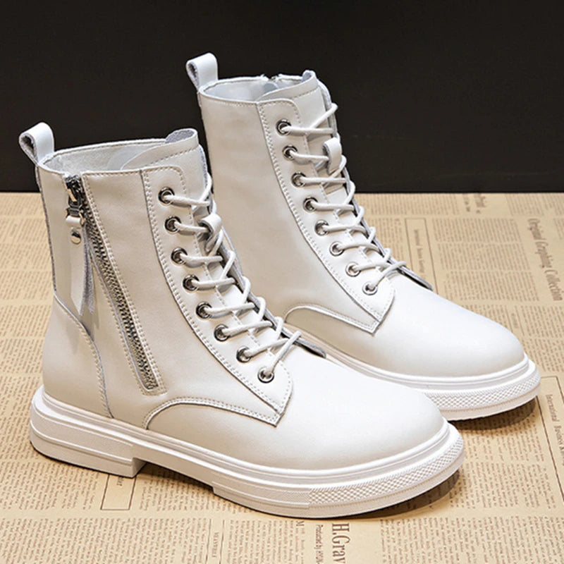 Women’s Genuine Leather Lace-Up Ankle Boots