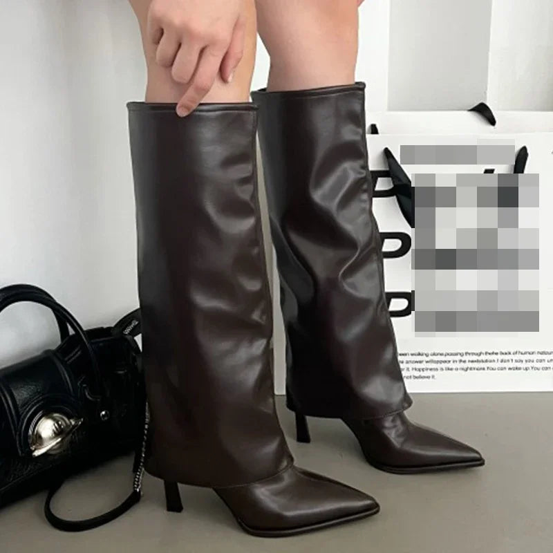 Pointed Toe Knee-High Boots