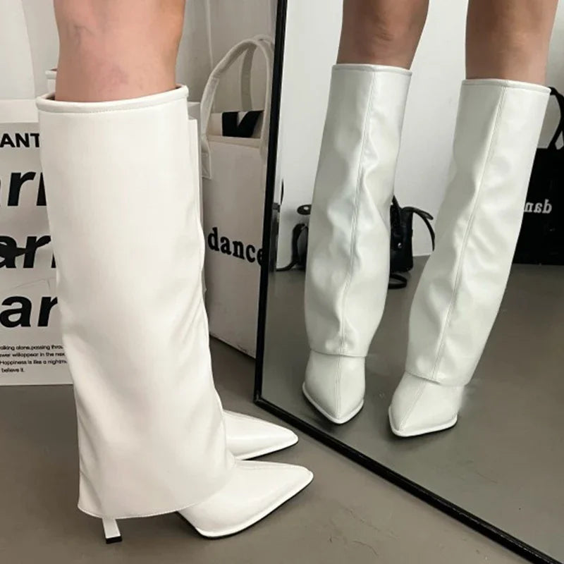 Pointed Toe Knee-High Boots