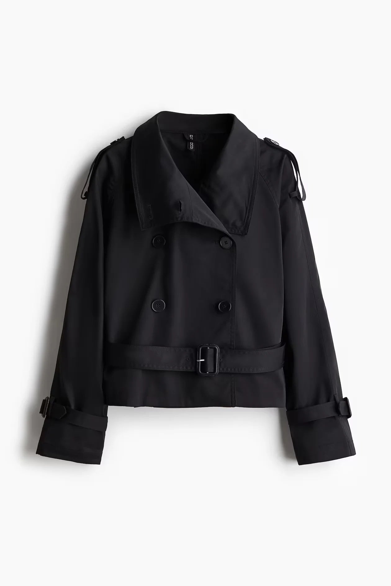 Cropped Lace Up Trench Coat