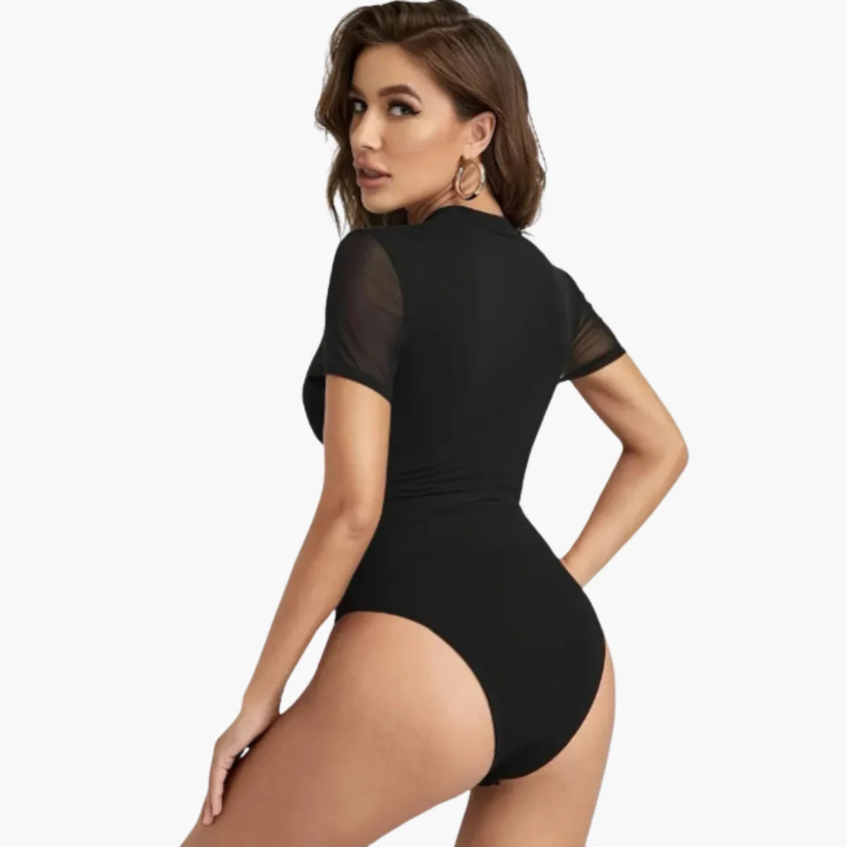 Sheer Mesh Panel Bodysuit