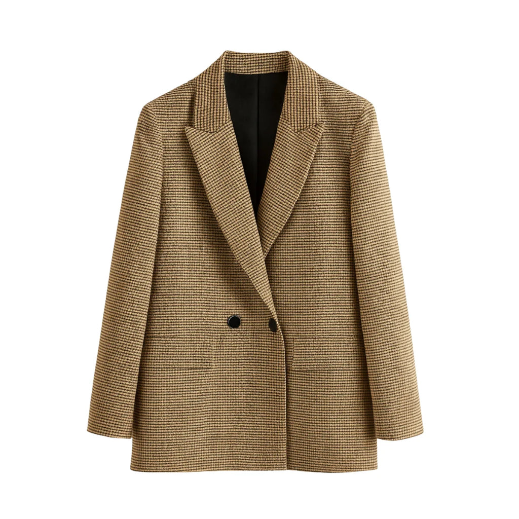 Plaid Double Breasted Blazer