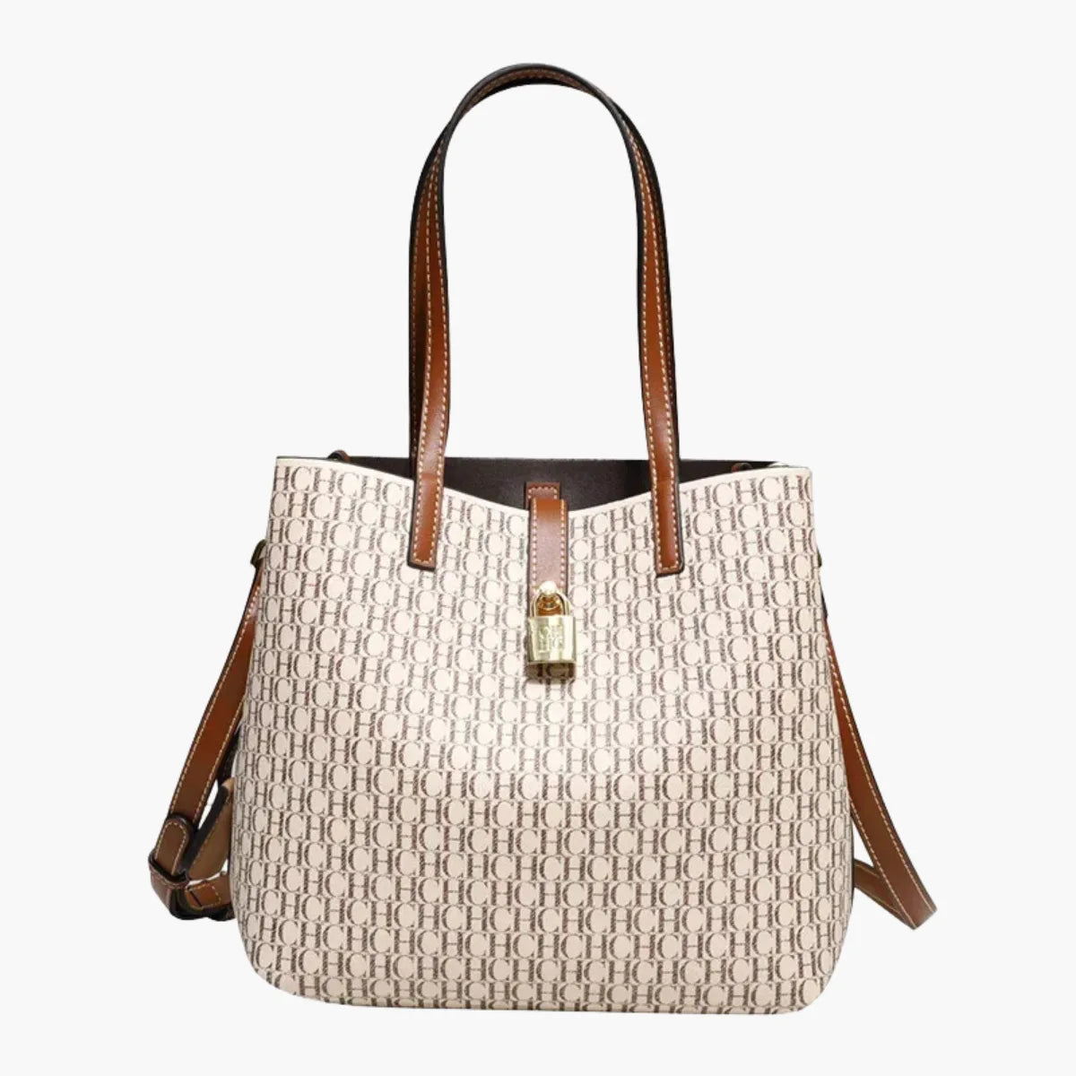 CH Leather Letter Print Tote