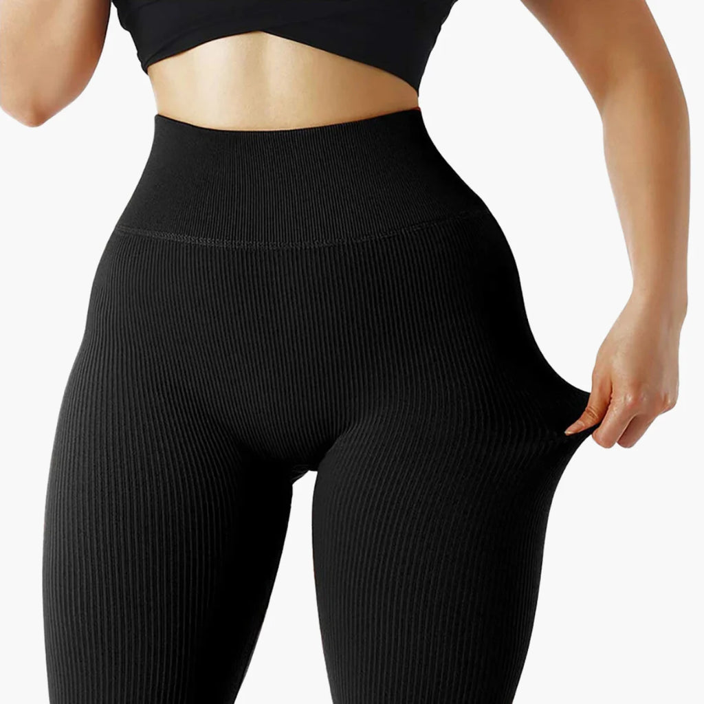 Seamless Ribbed High-Waist Leggings