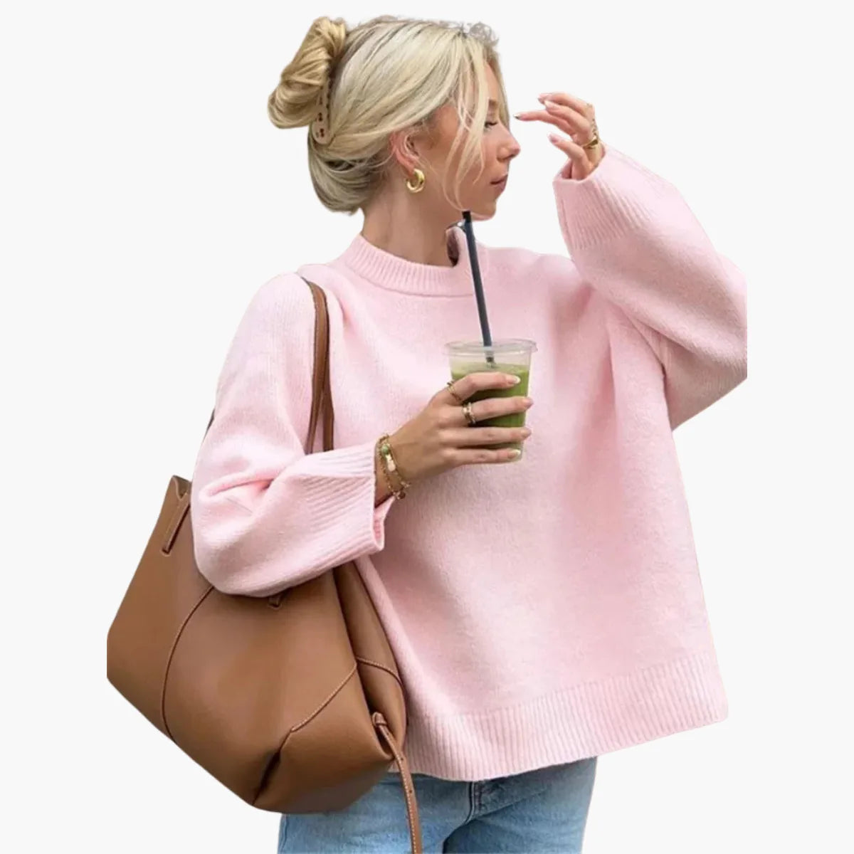 Patchwork Knit Sweater Women