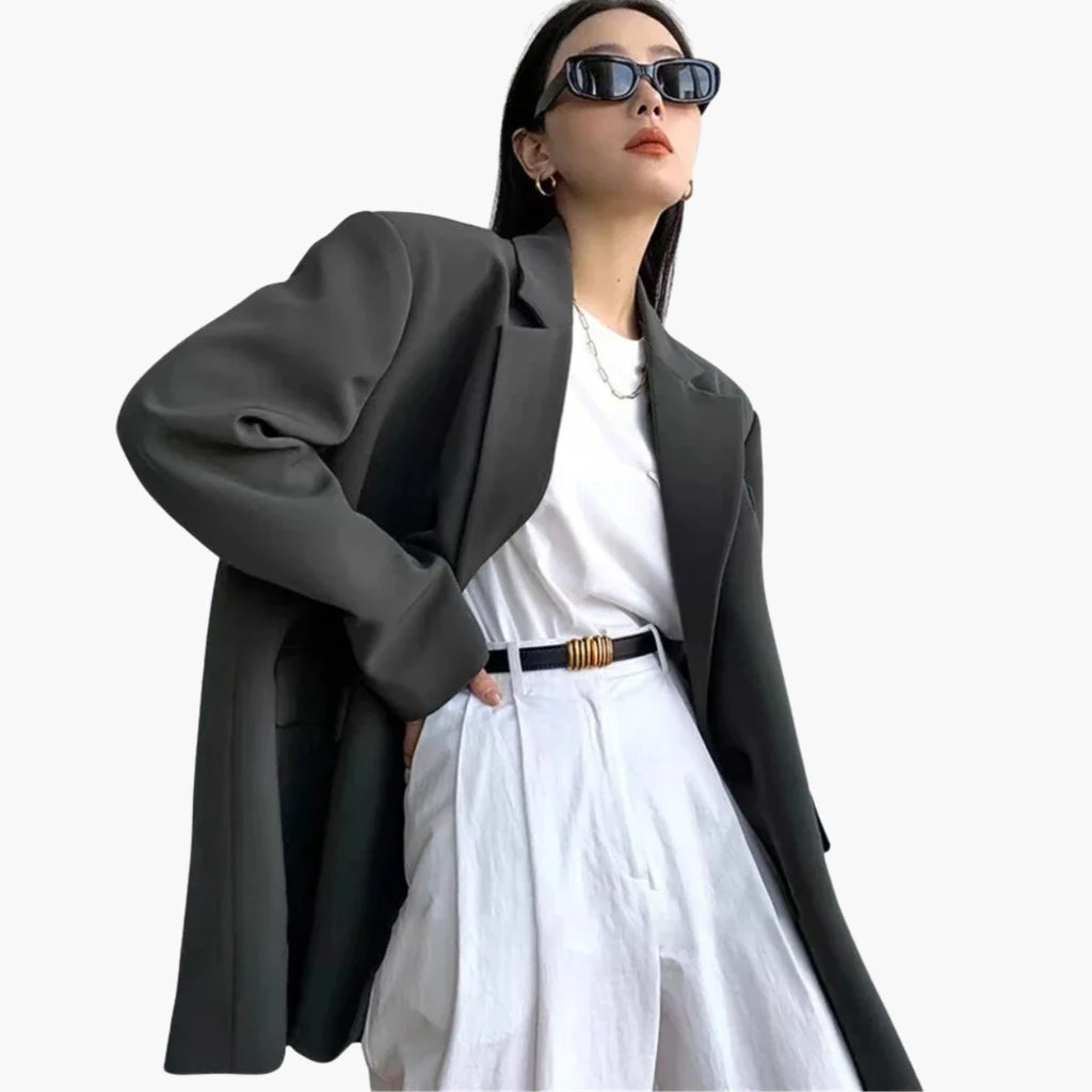 Single Button Loose Blazer