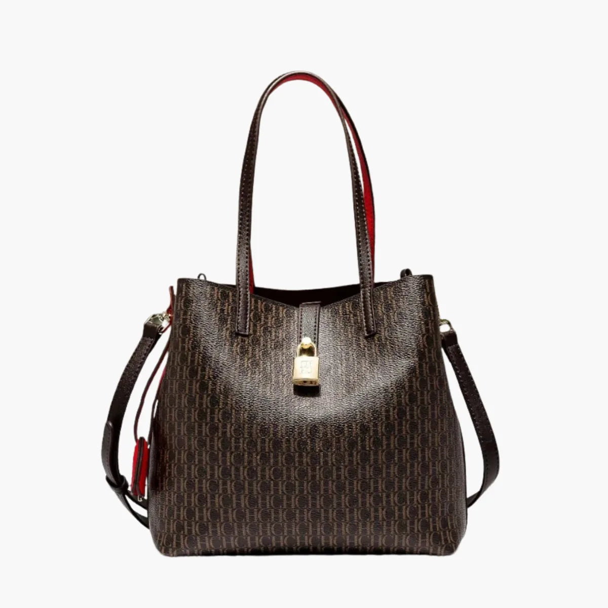 CH Leather Letter Print Tote