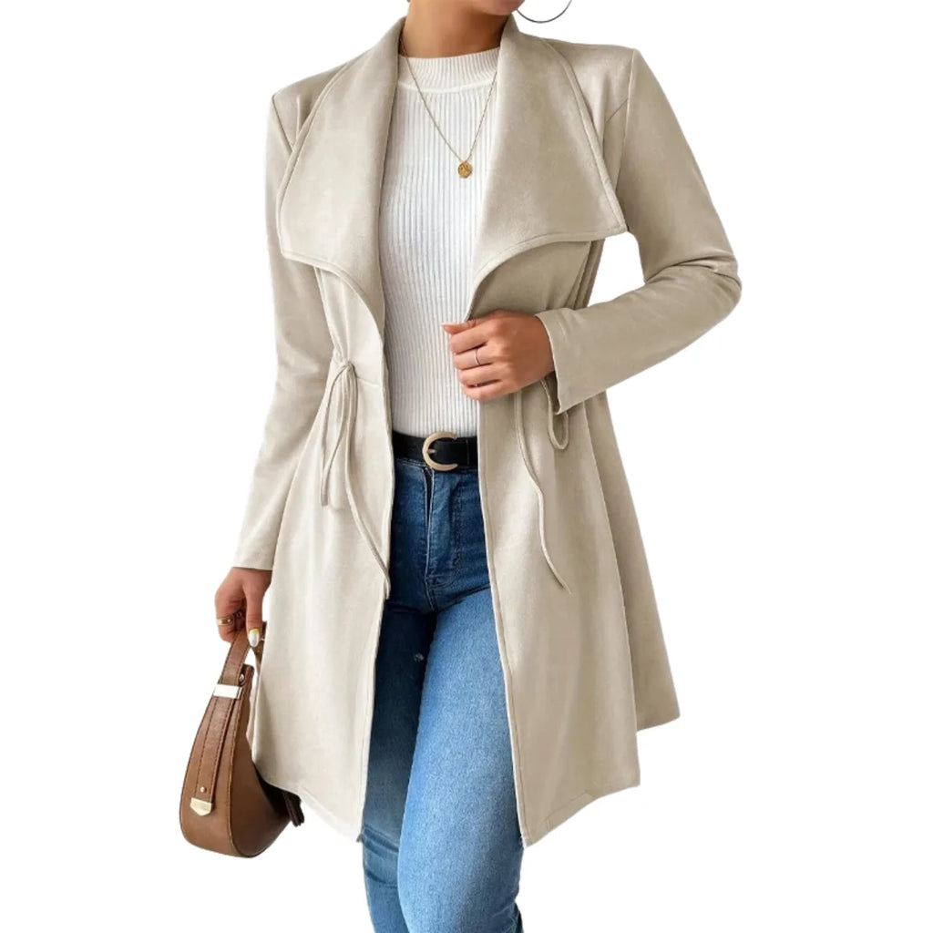 Belted Open Front Trench Coat
