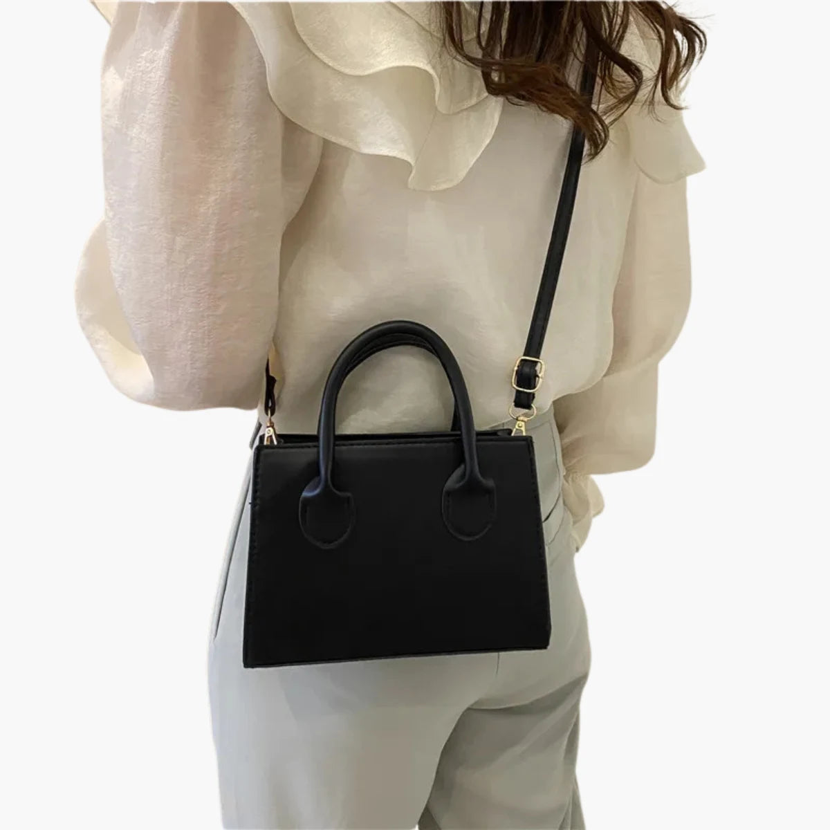 Elegant Black Leather Tote