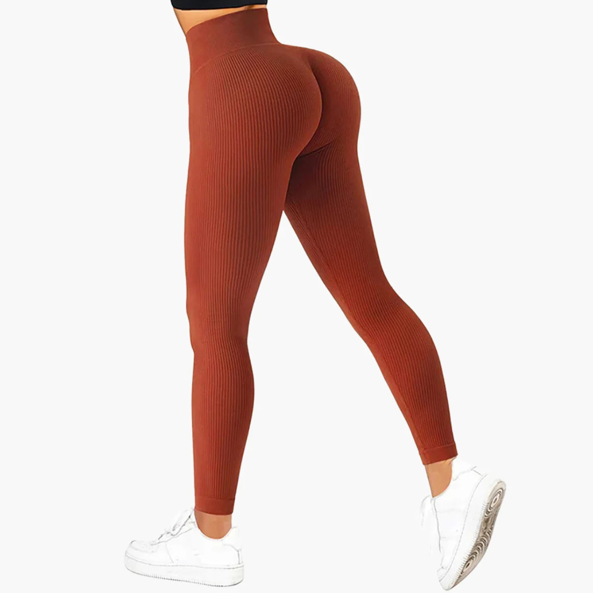 Seamless Ribbed High-Waist Leggings