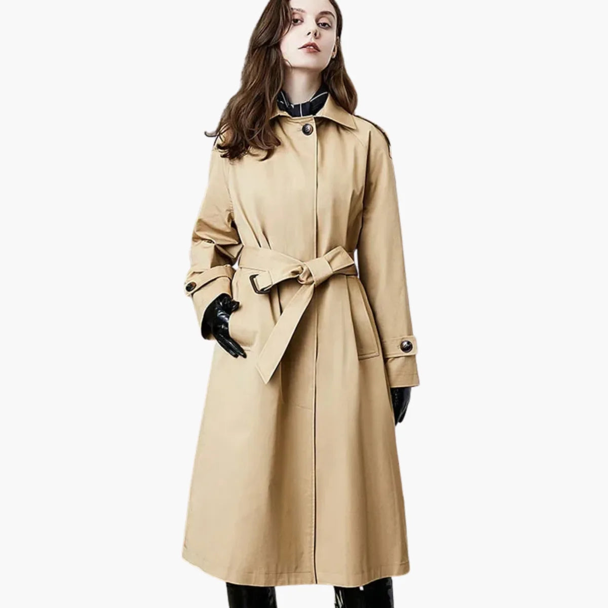 Belted Long Trench Coat