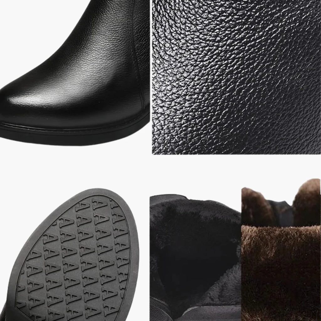 Leather Mid-Calf Boots