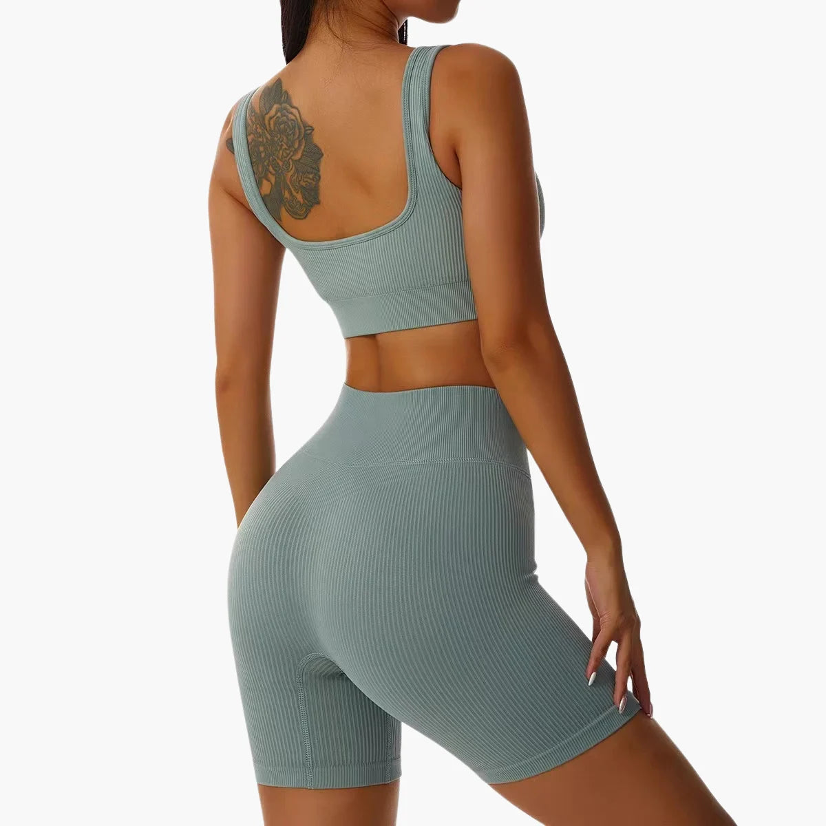 Seamless Ribbed Yoga Set