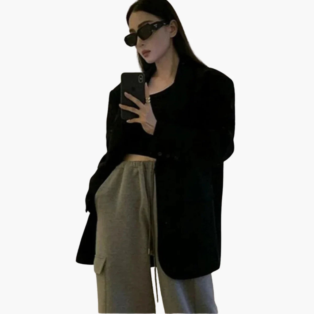 Single Button Loose Blazer