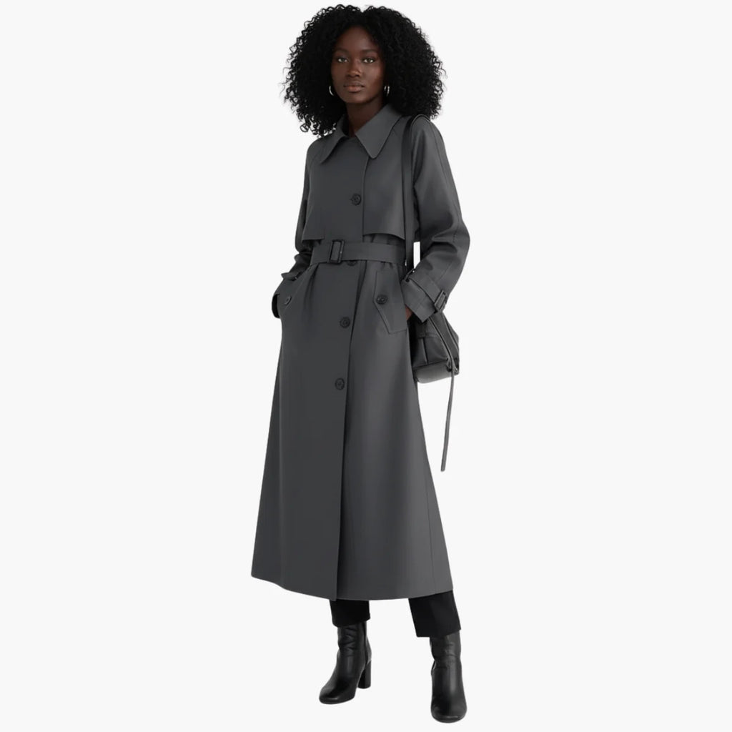 Elegant Double Breasted Trench Coat