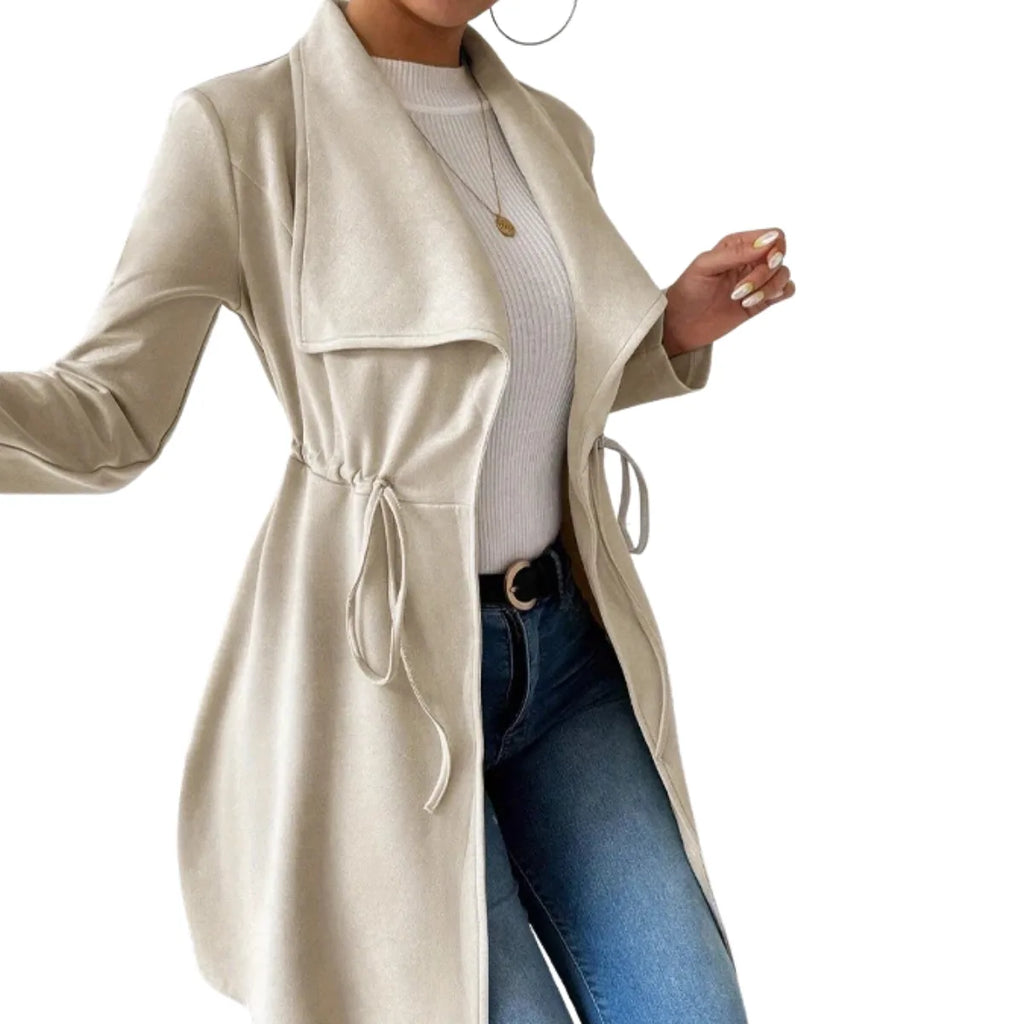 Belted Open Front Trench Coat