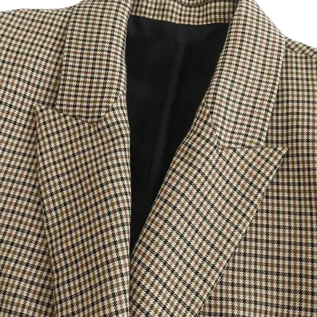 Plaid Double Breasted Blazer
